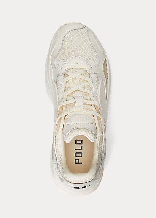 Béžové dámské tenisky Ralph Lauren Logo Tech Béžové dámské tenisky Ralph Lauren Logo Tech