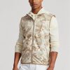 Béžové pánské golfové bundy Ralph Lauren Golf-camo vodoodpudivé sbalitelné vesty