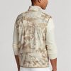 Béžové pánské golfové bundy Ralph Lauren Golf-camo vodoodpudivé sbalitelné vesty