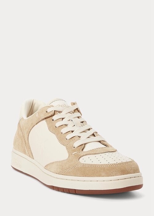Béžové pánské kožené semišové tenisky Ralph Lauren Court Béžové pánské kožené semišové tenisky Ralph Lauren Court