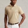 Béžové pánské polokošile Slim Fit Mesh Ralph Lauren Custom Béžové pánské polokošile Slim Fit Mesh Ralph Lauren Custom