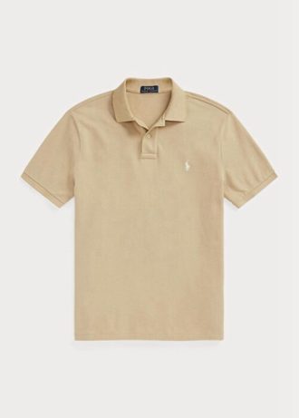 Béžové pánské polokošile Slim Fit Mesh Ralph Lauren Custom