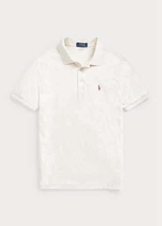 Béžové pánské polokošile z měkké bavlny Ralph Lauren Custom Slim Fit