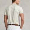 Béžové pánské polokošile z měkké bavlny Ralph Lauren Custom Slim Fit Béžové pánské polokošile z měkké bavlny Ralph Lauren Custom Slim Fit