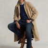 Béžové pánské vycházkové tkané bavlněné kabáty Ralph Lauren