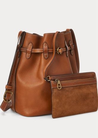 Cuoio Dámské velké kožené tašky Bellport Bucket Ralph Lauren