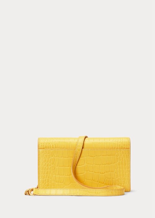 Dámské řetízkové peněženky Ralph Lauren Polo ID Croc hořčice Dámské řetízkové peněženky Ralph Lauren Polo ID Croc hořčice