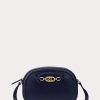 Dámské francouzské námořnictvo Ralph Lauren kožené střední kabelky Jordynn Crossbody