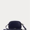 Dámské francouzské námořnictvo Ralph Lauren kožené střední kabelky Jordynn Crossbody