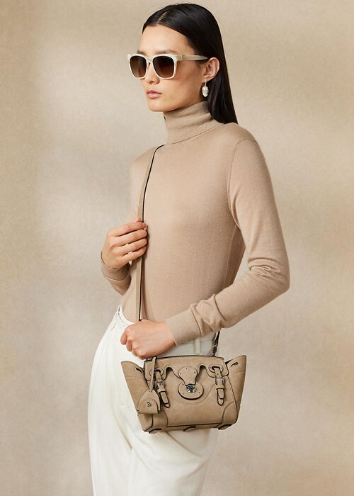 Dámská kabelka Pale Honey Ralph Lauren Calf-Suede Soft Ricky 18 Dámská kabelka Pale Honey Ralph Lauren Calf-Suede Soft Ricky 18