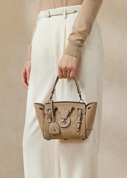 Dámská kabelka Pale Honey Ralph Lauren Calf-Suede Soft Ricky 18 Dámská kabelka Pale Honey Ralph Lauren Calf-Suede Soft Ricky 18