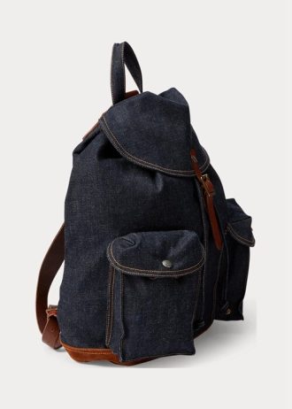 Dámská kabelka Ralph Lauren Denim Rucksack True Indigo