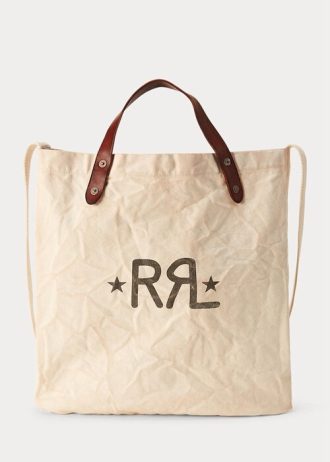 Dámské kabelky Greige Ralph Lauren Logo Canvas Market