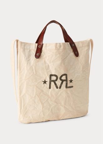 Dámské kabelky Greige Ralph Lauren Logo Canvas Market