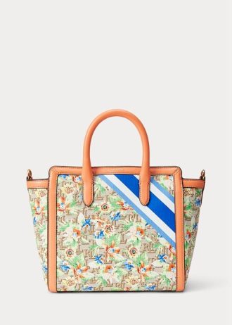 Dámské kabelky Prnt Khaki Mjcqrd/Portsid Ralph Lauren Monogram Jacquard Střední Tyler