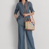 Dámské kabelky Prnt Khaki Mjcqrd/Portsid Ralph Lauren Monogram Jacquard Střední Tyler