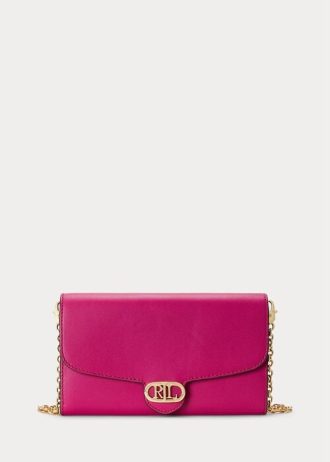 Dámské kožené střední kabelky Adair značky Fuschia Berry značky Ralph Lauren