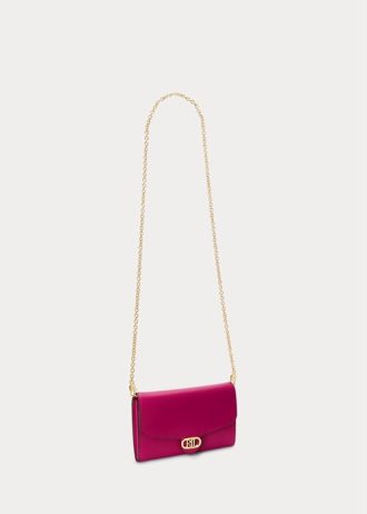 Dámské kožené střední kabelky Adair značky Fuschia Berry značky Ralph Lauren