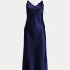 Dámské námořnické šaty Ralph Lauren Mulberry Silk Midi Slip Dámské námořnické šaty Ralph Lauren Mulberry Silk Midi Slip