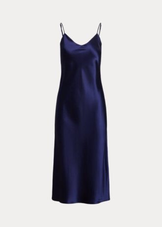 Dámské námořnické šaty Ralph Lauren Mulberry Silk Midi Slip
