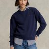 Dámské námořnické mikiny Ralph Lauren Fleece Crewneck Pullover Dámské námořnické mikiny Ralph Lauren Fleece Crewneck Pullover