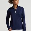 Dámské námořnické mikiny Ralph Lauren Stretch Jersey se čtvrtky na zip Dámské námořnické mikiny Ralph Lauren Stretch Jersey se čtvrtky na zip
