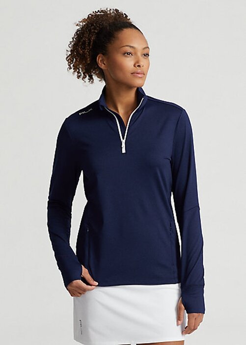 Dámské námořnické mikiny Ralph Lauren Stretch Jersey se čtvrtky na zip Dámské námořnické mikiny Ralph Lauren Stretch Jersey se čtvrtky na zip