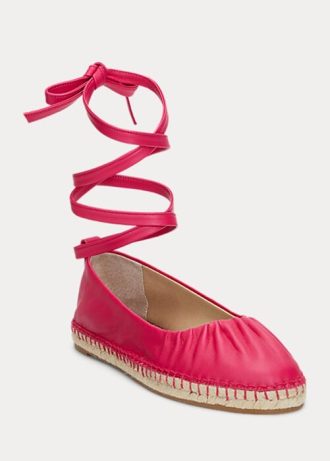 Dámské šněrovací ploché boty Ralph Lauren Cecilia Nappa z fuchsie