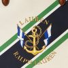 Dámské velké kabelky Devyn s potiskem na plátně Ralph Lauren s přírodním/grafickým pruhem
