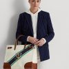 Dámské velké kabelky Devyn s potiskem na plátně Ralph Lauren s přírodním/grafickým pruhem