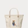 Ecru Multi Dámské Plátno Ralph Lauren Malé kabelky New Orleans Polo Bear