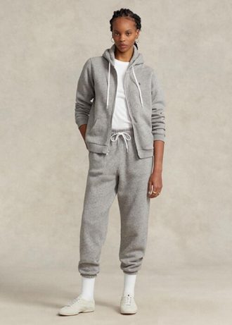 Šedé dámské atletické kalhoty Ralph Lauren Fleece Šedé dámské atletické kalhoty Ralph Lauren Fleece