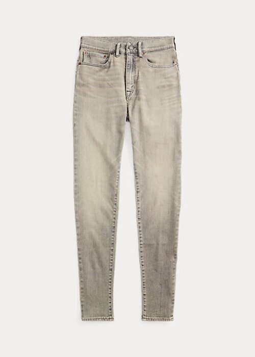 Šedé dámské džíny Ralph Lauren Stretch High Skinny Distressed Šedé dámské džíny Ralph Lauren Stretch High Skinny Distressed
