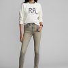 Šedé dámské džíny Ralph Lauren Stretch High Skinny Distressed Šedé dámské džíny Ralph Lauren Stretch High Skinny Distressed