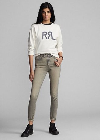 Šedé dámské džíny Ralph Lauren Stretch High Skinny Distressed