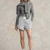 Šedé dámské fleecové kraťasy s logem Ralph Lauren