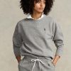 Šedé dámské fleecové svetrové mikiny Ralph Lauren