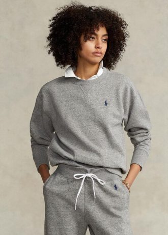 Šedé dámské fleecové svetrové mikiny Ralph Lauren Šedé dámské fleecové svetrové mikiny Ralph Lauren