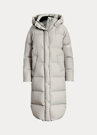 Šedé dámské kabáty s kapucí Ralph Lauren, odolné proti vodě Šedé dámské kabáty s kapucí Ralph Lauren, odolné proti vodě