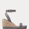 Šedá dámská kožená espadrilka Ralph Lauren Hilarie