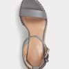 Šedá dámská kožená espadrilka Ralph Lauren Hilarie