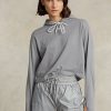 Šedé dámské mikiny Ralph Lauren Cropped Cotton Jersey
