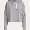 Šedé dámské mikiny Ralph Lauren Cropped Cotton Jersey