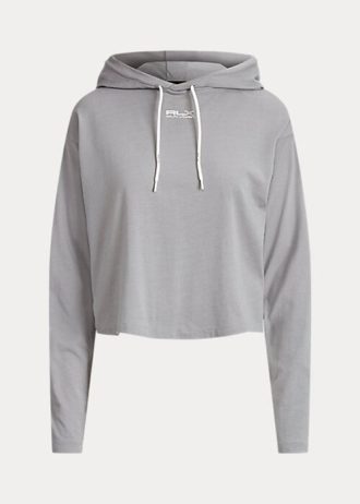 Šedé dámské mikiny Ralph Lauren Cropped Cotton Jersey Šedé dámské mikiny Ralph Lauren Cropped Cotton Jersey