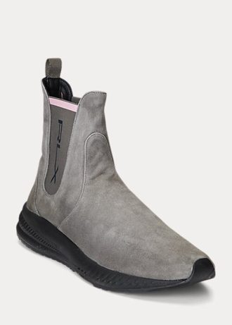 Šedé dámské nazouvací semišové ponožkové tenisky Ralph Lauren Šedé dámské nazouvací semišové ponožkové tenisky Ralph Lauren