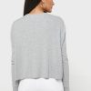 Šedé dámské pletené topy Ralph Lauren Crew Neck