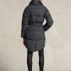 Šedé dámské prošívané dvouřadé péřové kabáty Ralph Lauren