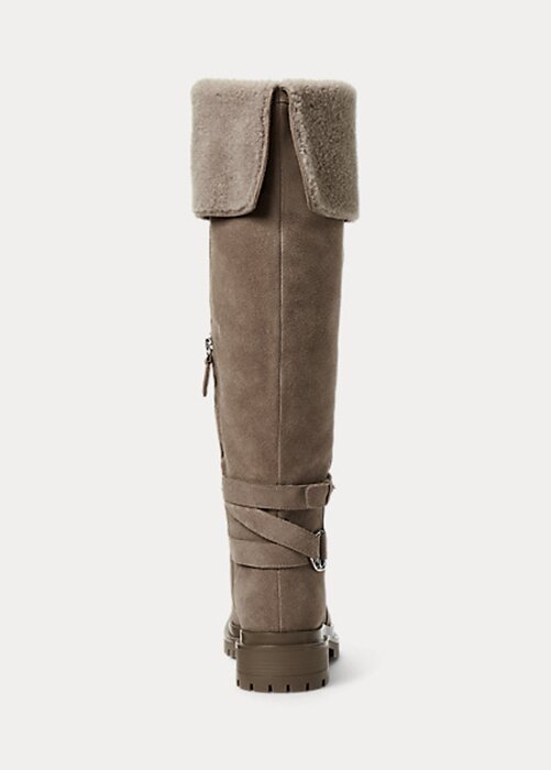 Šedé dámské semišové boty Ralph Lauren Cristine Šedé dámské semišové boty Ralph Lauren Cristine