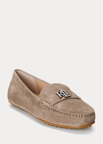 Šedé dámské semišové mokasíny Ralph Lauren Barnsbury Šedé dámské semišové mokasíny Ralph Lauren Barnsbury