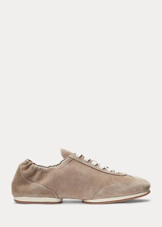 Šedé dámské tenisky Ralph Lauren The Suede Pony Ballerina Šedé dámské tenisky Ralph Lauren The Suede Pony Ballerina
